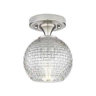 Athens - 1 Light - 6 inch - Satin Nickel - Semi-Flush Mount (3442|434-1F-SN-G122C-6CL)