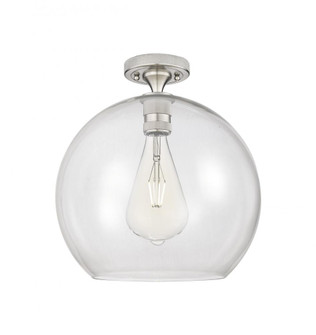 Astor - 1 Light - 14 inch - Satin Nickel - Semi-Flush Mount (3442|434-1F-SN-G122-14)
