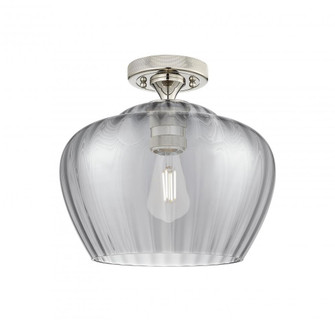 Fenton - 1 Light - 11 inch - Polished Nickel - Semi-Flush Mount (3442|434-1F-PN-G93-L)