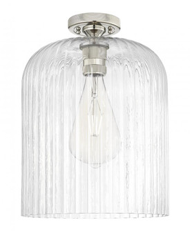 Crown Point - 1 Light - 5 inch - Polished Nickel - Flush Mount (3442|434-1F-PN-G559-12CL)