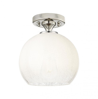 Brookhaven Globe - 1 Light - 8 inch - Polished Nickel - Semi-Flush Mount (3442|434-1F-PN-G483-8OP)