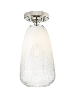 Brookhaven Almond - 1 Light - 6 inch - Polished Nickel - Semi-Flush Mount (3442|434-1F-PN-G480-6OP)