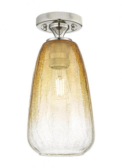 Brookhaven Almond - 1 Light - 6 inch - Polished Nickel - Semi-Flush Mount (3442|434-1F-PN-G480-6AM)