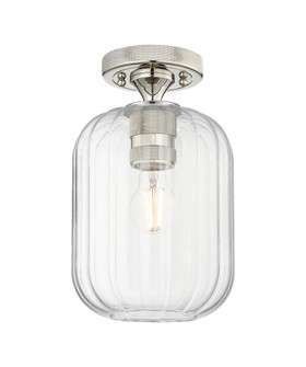 Preston Cylinder - 1 Light - 7 inch - Polished Nickel - Semi-Flush Mount (3442|434-1F-PN-G460-7CL)