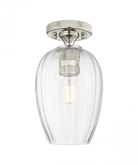 Preston Flute - 1 Light - 6 inch - Polished Nickel - Semi-Flush Mount (3442|434-1F-PN-G457-6CL)