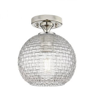 Athens - 1 Light - 8 inch - Polished Nickel - Semi-Flush Mount (3442|434-1F-PN-G122C-8CL)