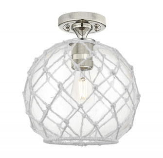 Farmhouse Rope - 1 Light - 10 inch - Polished Nickel - Semi-Flush Mount (3442|434-1F-PN-G122-10RW)