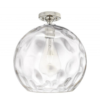Athens Water Glass - 1 Light - 13 inch - Polished Nickel - Semi-Flush Mount (3442|434-1F-PN-G1215-14)