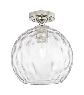 Athens Water Glass - 1 Light - 10 inch - Polished Nickel - Semi-Flush Mount (3442|434-1F-PN-G1215-10)