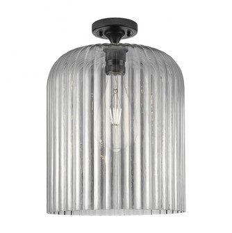Crown Point - 1 Light - 5 inch - Matte Black - Flush Mount (3442|434-1F-BK-G559-12SM)