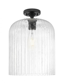Crown Point - 1 Light - 5 inch - Matte Black - Flush Mount (3442|434-1F-BK-G559-12CL)