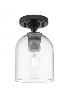 Bella - 1 Light - 6 inch - Matte Black - Semi-Flush Mount (3442|434-1F-BK-G558-6CL)