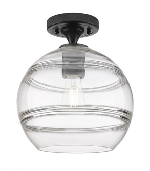 Rochester - 1 Light - 10 inch - Matte Black - Semi-Flush Mount (3442|434-1F-BK-G556-10CL)