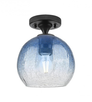 Brookhaven Globe - 1 Light - 8 inch - Matte Black - Semi-Flush Mount (3442|434-1F-BK-G483-8SB)