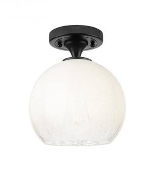 Brookhaven Globe - 1 Light - 8 inch - Matte Black - Semi-Flush Mount (3442|434-1F-BK-G483-8OP)