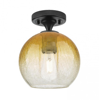 Brookhaven Globe - 1 Light - 8 inch - Matte Black - Semi-Flush Mount (3442|434-1F-BK-G483-8AM)
