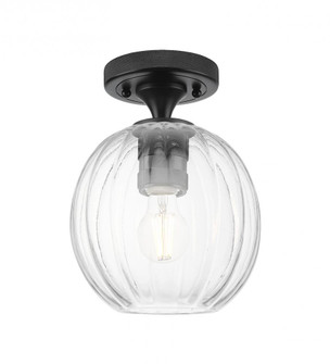 Preston Globe - 1 Light - 7 inch - Matte Black - Semi-Flush Mount (3442|434-1F-BK-G458-7CL)
