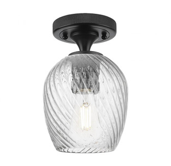 Salina - 1 Light - 6 inch - Matte Black - Semi-Flush Mount (3442|434-1F-BK-G292)