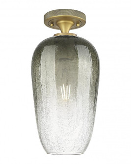 Brookhaven Flute - 1 Light - 7 inch - Brushed Brass - Semi-Flush Mount (3442|434-1F-BB-G484-7SL)
