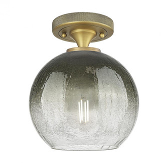 Brookhaven Globe - 1 Light - 8 inch - Brushed Brass - Semi-Flush Mount (3442|434-1F-BB-G483-8SL)