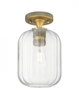 Preston Cylinder - 1 Light - 7 inch - Brushed Brass - Semi-Flush Mount (3442|434-1F-BB-G460-7CL)