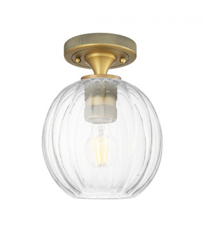 Preston Globe - 1 Light - 7 inch - Brushed Brass - Semi-Flush Mount (3442|434-1F-BB-G458-7CL)