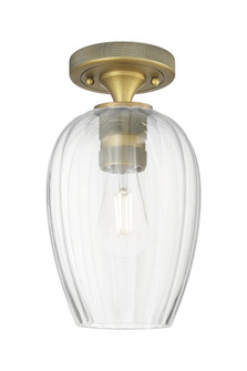 Preston Flute - 1 Light - 6 inch - Brushed Brass - Semi-Flush Mount (3442|434-1F-BB-G457-6CL)