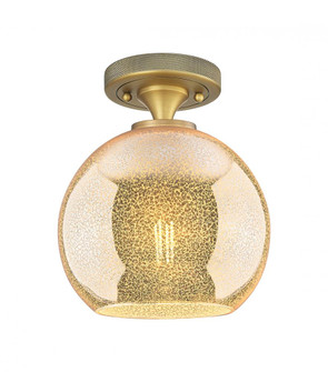 Athens - 1 Light - 8 inch - Brushed Brass - Semi-Flush Mount (3442|434-1F-BB-G128-8)