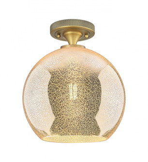 Athens - 1 Light - 10 inch - Brushed Brass - Semi-Flush Mount (3442|434-1F-BB-G128-10)