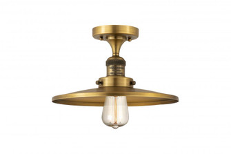 Railroad - 1 Light - 12 inch - Brushed Brass - Semi-Flush Mount (3442|517-1CH-BB-MFR-BB-12-LED)