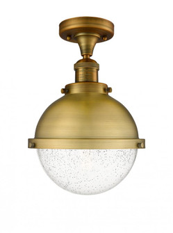 Hampden - 1 Light - 9 inch - Brushed Brass - Semi-Flush Mount (3442|517-1CH-BB-HFS-84-BB-LED)