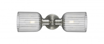Bridal Veil - 2 Light - 17 inch - Brushed Satin Nickel - Linear Bath Vanity Light (3442|900-2W-SN-G559-5SM)