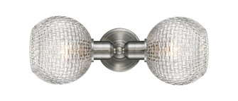 Athens - 2 Light - 16 inch - Brushed Satin Nickel - Linear Bath Vanity Light (3442|900-2W-SN-G122C-6CL)