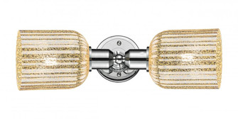 Bridal Veil - 2 Light - 17 inch - Polished Chrome - Linear Bath Vanity Light (3442|900-2W-PC-G559-5ME)