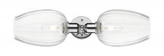 Preston Flute - 2 Light - 23 inch - Polished Chrome - Linear Bath Vanity Light (3442|900-2W-PC-G457-6CL)