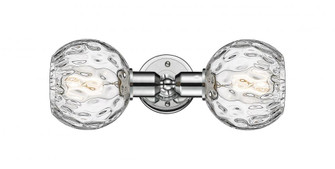 Athens Water Glass - 2 Light - 15 inch - Polished Chrome - Linear Bath Vanity Light (3442|900-2W-PC-G1215-6)