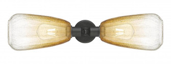 Brookhaven Almond - 2 Light - 25 inch - Oil Rubbed Bronze - Linear Bath Vanity Light (3442|900-2W-OB-G480-6AM)