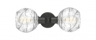 Athens Deco Swirl - 2 Light - 16 inch - Oil Rubbed Bronze - Linear Bath Vanity Light (3442|900-2W-OB-G1213-6CL)