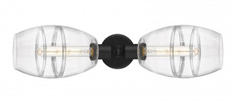 Vaz - 2 Light - 24 inch - Matte Black - Linear Bath Vanity Light (3442|900-2W-BK-G557-6CL)