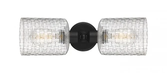 Cobbleskill - 2 Light - 17 inch - Matte Black - Linear Bath Vanity Light (3442|900-2W-BK-G112C-5CL)
