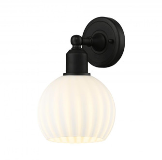 White Venetian - 1 Light - 6 inch - Matte Black - Sconce (3442|900-1W-BK-G1217-6WV)