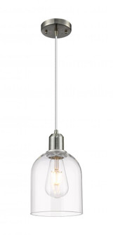 Bella - 1 Light - 6 inch - Brushed Satin Nickel - Cord hung - Mini Pendant (3442|900-1P-SN-G558-6CL)
