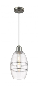 Vaz - 1 Light - 6 inch - Brushed Satin Nickel - Cord hung - Mini Pendant (3442|900-1P-SN-G557-6CL)