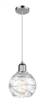 Athens Deco Swirl - 1 Light - 6 inch - Polished Chrome - Cord hung - Mini Pendant (3442|900-1P-PC-G1213-6CL)
