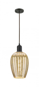 Preston Flute - 1 Light - 6 inch - Oil Rubbed Bronze - Cord hung - Mini Pendant (3442|900-1P-OB-G457-6ME)