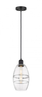 Vaz - 1 Light - 6 inch - Matte Black - Cord hung - Mini Pendant (3442|900-1P-BK-G557-6CL)