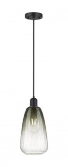 Brookhaven Almond - 1 Light - 6 inch - Matte Black - Cord hung - Mini Pendant (3442|900-1P-BK-G480-6SL)