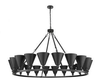 Berkshire Metal - 20 Light - 66 inch - Matte Black - Chain Hung - Chandelier (3442|860-BK-MBC-8-BK)
