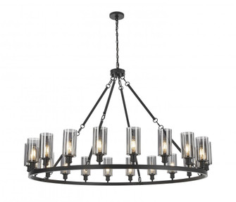 Crown Point - 20 Light - 62 inch - Matte Black - Chain Hung - Chandelier (3442|860-BK-G434-7SM)