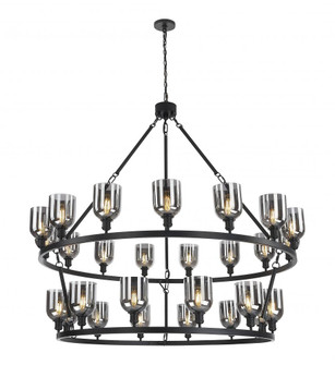 Bella - 27 Light - 64 inch - Matte Black - Chain Hung - Chandelier (3442|8506-BK-G558-6SM)